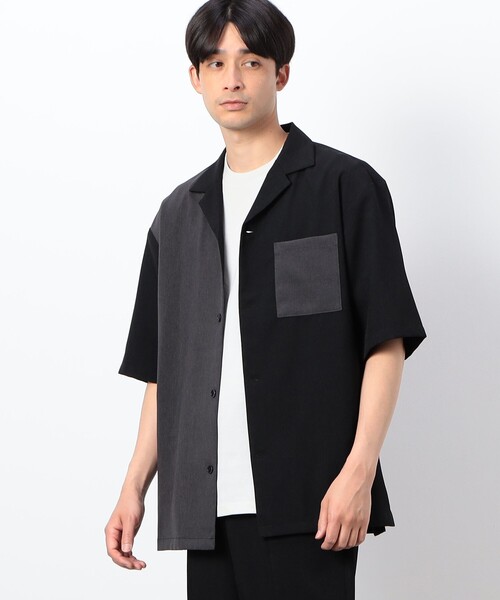 COMME CA ISM(コムサイズム)の「ファンクショナル バイカラー 羽織シャツ(シャツ/ブラウス・メンズ・ベージュ/ブラック/チャコール・MEDIUM/SMALL/LARGE)」の5枚目の写真
