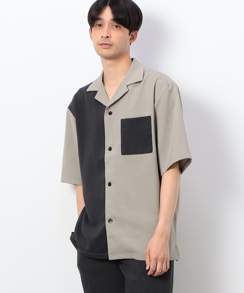 COMME CA ISM(コムサイズム)の「ファンクショナル バイカラー 羽織シャツ(シャツ/ブラウス・メンズ・ベージュ/ブラック/チャコール・MEDIUM/SMALL/LARGE)」の9枚目の写真