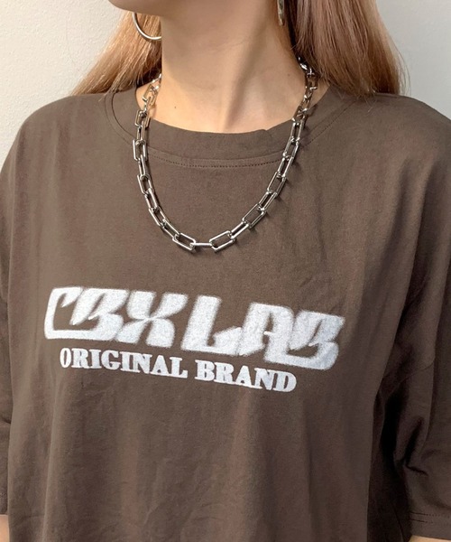 non-hedge(ノンヘッジ)の「スプレーロゴビッグ半袖Tシャツ(Tシャツ/カットソー・レディース・ブラウン/オフホワイト/チャコールグレー/ブラック・FREE)」の20枚目の写真