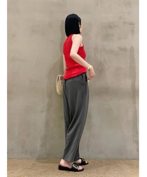 Mila Owen(ミラオーウェン)の「ストライプハイウエストダンディパンツ(スラックス・レディース・ネイビー/グレー・1/0)」の19枚目の写真