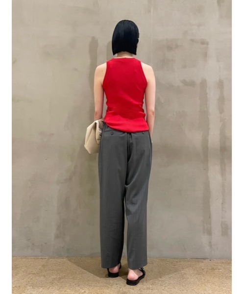 Mila Owen(ミラオーウェン)の「ストライプハイウエストダンディパンツ(スラックス・レディース・ネイビー/グレー・1/0)」の20枚目の写真