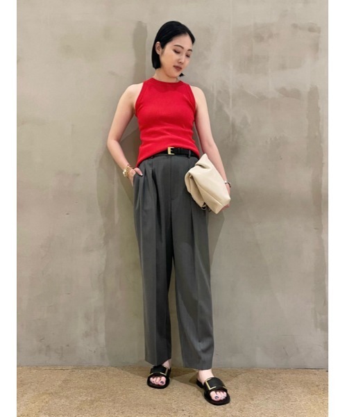 Mila Owen(ミラオーウェン)の「ストライプハイウエストダンディパンツ(スラックス・レディース・ネイビー/グレー・1/0)」の17枚目の写真