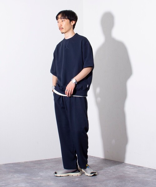 GLOSTER（グロスター）の「【GLOSTER/グロスター】フクレ2重織 リラックス イージーワイドパンツ（その他パンツ・メンズ・ブラック/グレイッシュベージュ/ネイビー・S/M/L）」の4枚目の写真