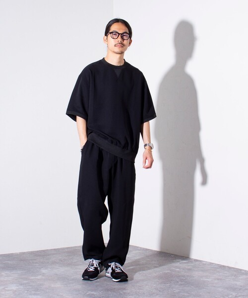 GLOSTER（グロスター）の「【GLOSTER/グロスター】フクレ2重織 リラックス イージーワイドパンツ（その他パンツ・メンズ・ブラック/グレイッシュベージュ/ネイビー・S/M/L）」の16枚目の写真