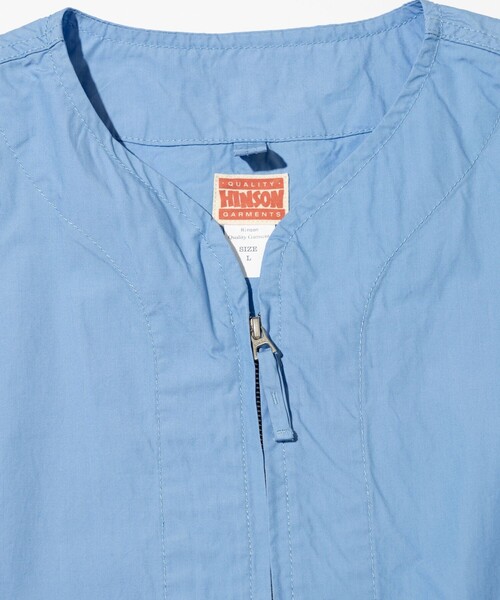 HINSON(ヒンソン)の「HINSON/ヒンソン フルジップカーデ ショートスリーブシャツ/ブロード/シャツ カーディガン/半袖(シャツ/ブラウス・メンズ・ホワイト/その他13/ブラック/サックスブルー/オフホワイト・LARGE/MEDIUM)」の6枚目の写真