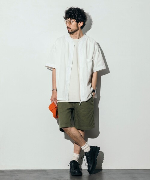 HINSON(ヒンソン)の「HINSON/ヒンソン フルジップカーデ ショートスリーブシャツ/ブロード/シャツ カーディガン/半袖(シャツ/ブラウス・メンズ・ホワイト/その他13/ブラック/サックスブルー/オフホワイト・LARGE/MEDIUM)」の17枚目の写真