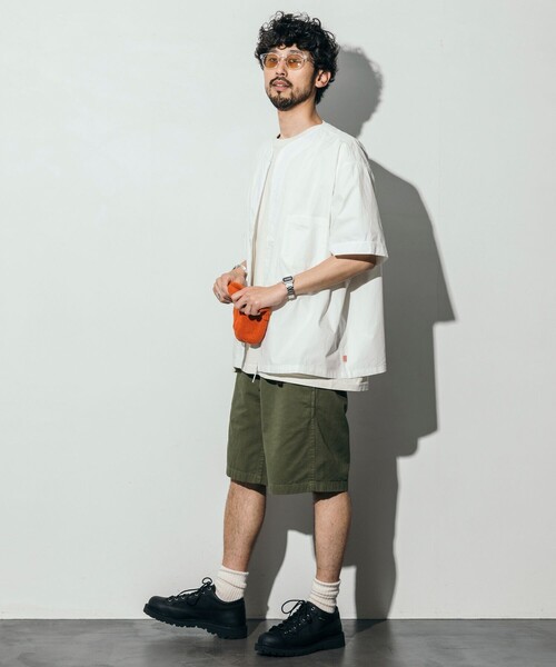 HINSON(ヒンソン)の「HINSON/ヒンソン フルジップカーデ ショートスリーブシャツ/ブロード/シャツ カーディガン/半袖(シャツ/ブラウス・メンズ・ホワイト/その他13/ブラック/サックスブルー/オフホワイト・LARGE/MEDIUM)」の21枚目の写真