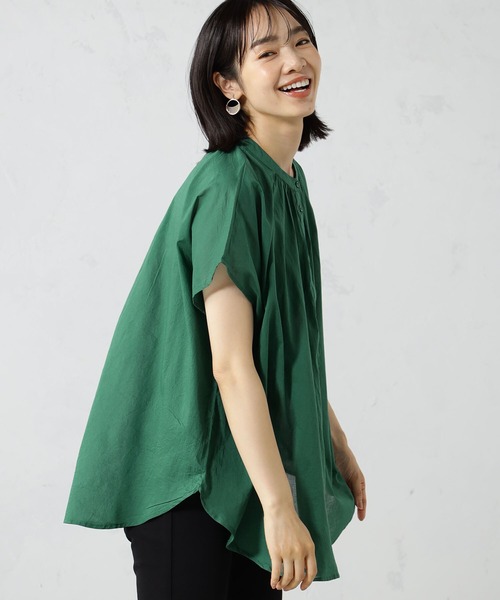 FOUND GOOD（ファウンドグッド）の「ボイルノースリーブブラウス（シャツ/ブラウス・レディース・ブラック/ホワイト系5/グリーン系5/ブルー系5・L/M/S）」の13枚目の写真