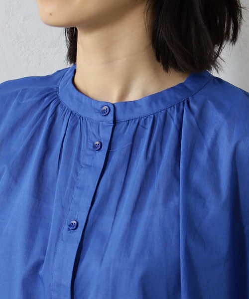 FOUND GOOD（ファウンドグッド）の「ボイルノースリーブブラウス（シャツ/ブラウス・レディース・ブラック/ホワイト系5/グリーン系5/ブルー系5・L/M/S）」の18枚目の写真