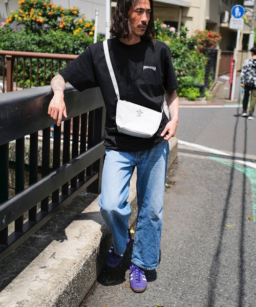 THRASHER（スラッシャー）の「GONZ SAD Shoulder Bag S/スラッシャー撥水加工リップストップナイロンワンポイントミニショルダーバッグ（ショルダーバッグ・メンズ・ブルー/ライトグレー/ブラック×ホワイト・FREE）」の8枚目の写真