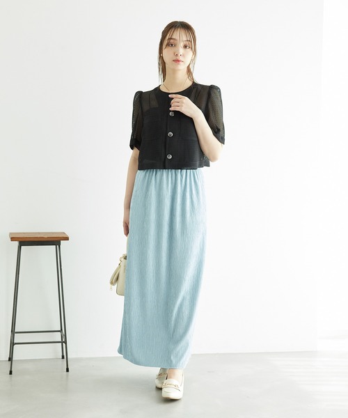 ROPE' PICNIC(ロペピクニック)の「【ご好評につき追加生産】カーディジャケット(ノーカラージャケット・レディース・ホワイト/チャコールグレー/ブラック/ベージュ・38/36)」の13枚目の写真