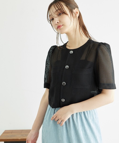 ROPE' PICNIC(ロペピクニック)の「【ご好評につき追加生産】カーディジャケット(ノーカラージャケット・レディース・ホワイト/チャコールグレー/ブラック/ベージュ・38/36)」の16枚目の写真