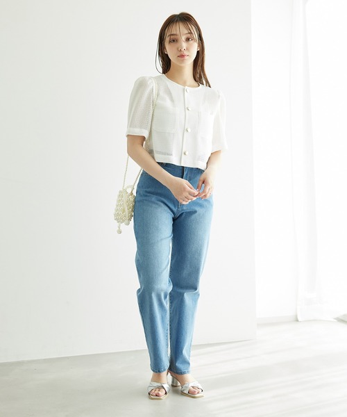 ROPE' PICNIC(ロペピクニック)の「【ご好評につき追加生産】カーディジャケット(ノーカラージャケット・レディース・ホワイト/チャコールグレー/ブラック/ベージュ・38/36)」の22枚目の写真