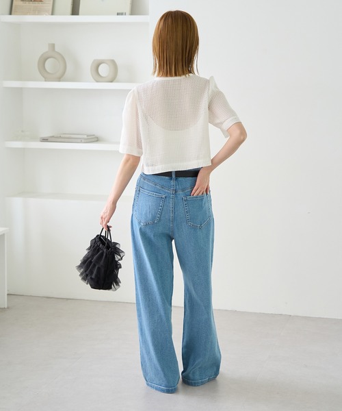 ROPE' PICNIC(ロペピクニック)の「【ご好評につき追加生産】カーディジャケット(ノーカラージャケット・レディース・ホワイト/チャコールグレー/ブラック/ベージュ・38/36)」の7枚目の写真