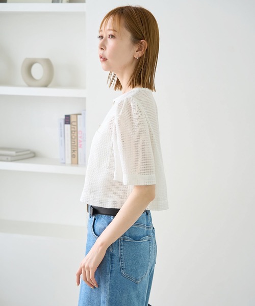 ROPE' PICNIC(ロペピクニック)の「【ご好評につき追加生産】カーディジャケット(ノーカラージャケット・レディース・ホワイト/チャコールグレー/ブラック/ベージュ・38/36)」の10枚目の写真