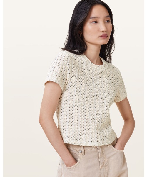 ALLSAINTS（オールセインツ）の「RENAI SHORT SLEEVE LEATHER T