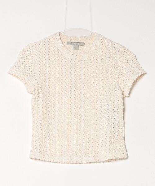 ALLSAINTS（オールセインツ）の「KARMA CROCHET STEVIE SLIM FIT T-SHIRT | KARMA クロシェ スティービー スリム フィット Tシャツ（Tシャツ/カットソー・レディース・ホワイト・6/2/4/8/10/12）」の7枚目の写真