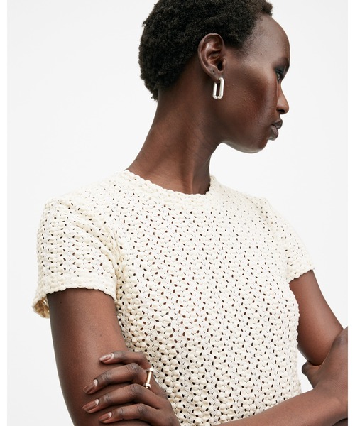 ALLSAINTS(オールセインツ)の「KARMA CROCHET STEVIE SLIM FIT T-SHIRT | KARMA クロシェ スティービー スリム フィット Tシャツ(Tシャツ/カットソー・レディース・ホワイト・6/2/4/8/10/12)」の19枚目の写真