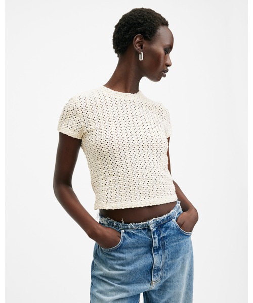 ALLSAINTS(オールセインツ)の「KARMA CROCHET STEVIE SLIM FIT T-SHIRT | KARMA クロシェ スティービー スリム フィット Tシャツ(Tシャツ/カットソー・レディース・ホワイト・6/2/4/8/10/12)」の20枚目の写真