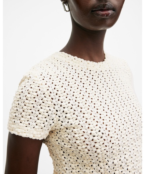 ALLSAINTS(オールセインツ)の「KARMA CROCHET STEVIE SLIM FIT T-SHIRT | KARMA クロシェ スティービー スリム フィット Tシャツ(Tシャツ/カットソー・レディース・ホワイト・6/2/4/8/10/12)」の22枚目の写真