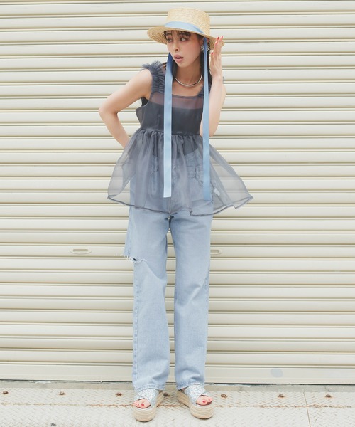 【セール】【SINN】Narcissusオリジナル オーガンジーフリルビスチェ（ベスト）｜Narcissus（ナルシス）