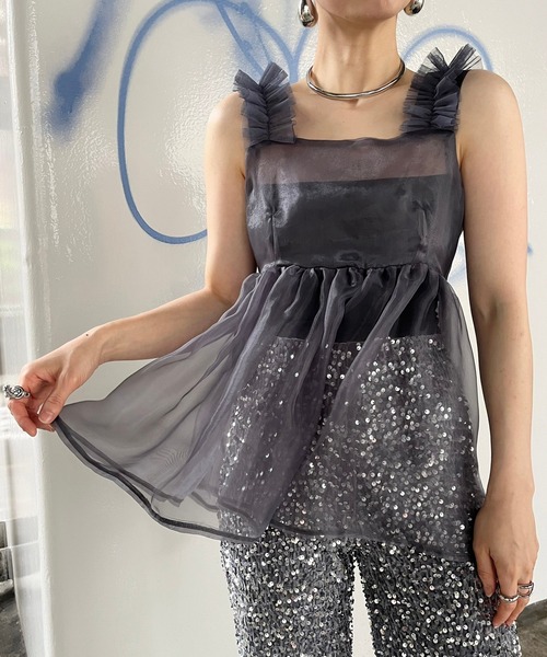 【セール】【SINN】Narcissusオリジナル オーガンジーフリルビスチェ（ベスト）｜Narcissus（ナルシス）