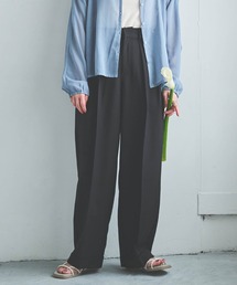 【150㎝前後の小柄さんサイズ】ダブルタックパンツ【接触冷感】