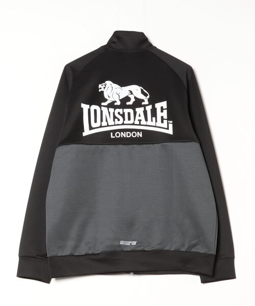 LONSDALE(ロンズデール)の「LONSDALE ポリニット 配色切替 バックプリント ZIPパーカー(ジャージ・メンズ・ブラック/チャコール・LL/M)」の9枚目の写真