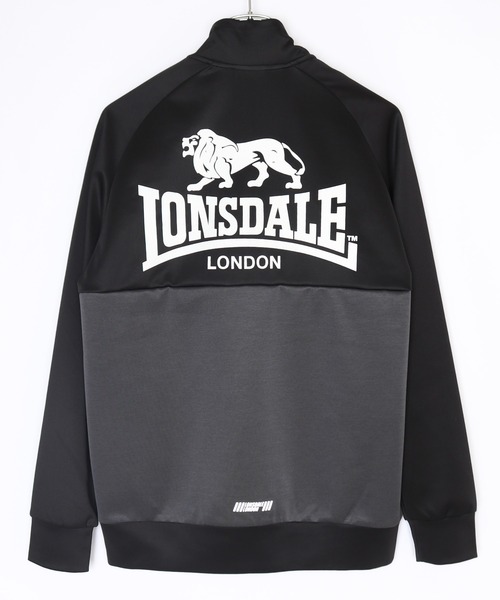 LONSDALE(ロンズデール)の「LONSDALE ポリニット 配色切替 バックプリント ZIPパーカー(ジャージ・メンズ・ブラック/チャコール・LL/M)」の8枚目の写真