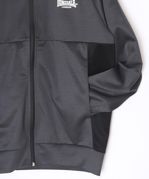 LONSDALE(ロンズデール)の「LONSDALE ポリニット 配色切替 バックプリント ZIPパーカー(ジャージ・メンズ・ブラック/チャコール・LL/M)」の16枚目の写真