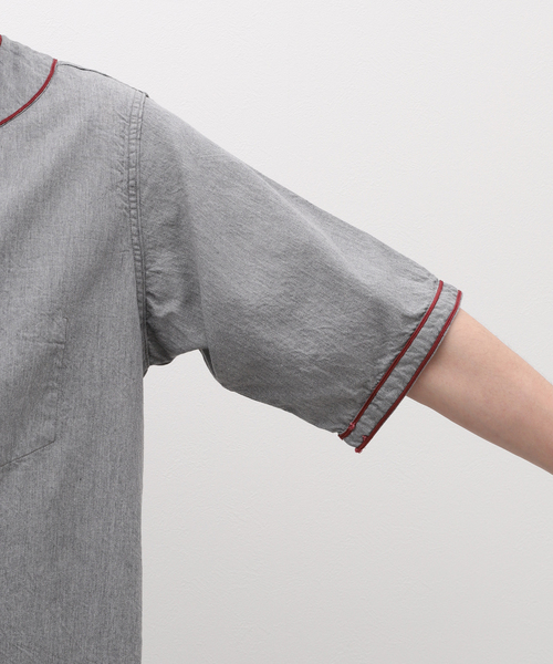 Nigel Cabourn（ナイジェルケーボン）の「NIGEL CABOURN / ナイジェルケーボン BASEBALL SHIRT S/S TYPE2（シャツ/ブラウス・メンズ・ブラウン系その他/ライトグレー・48/50）」の3枚目の写真