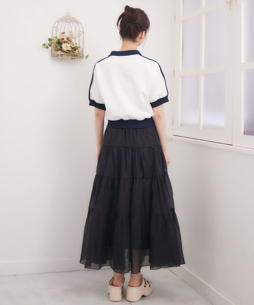 ems excite(エムズエキサイト)の「ショートトラックJK(Tシャツ/カットソー・レディース・ブラック/ブルー/オフホワイト・FREE)」の7枚目の写真
