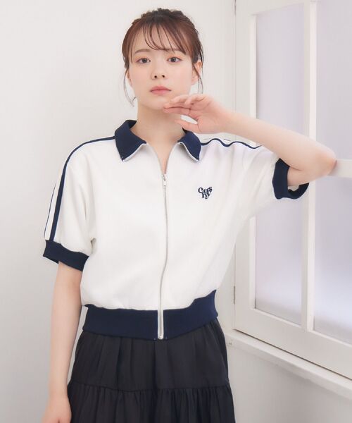 ems excite(エムズエキサイト)の「ショートトラックJK(Tシャツ/カットソー・レディース・ブラック/ブルー/オフホワイト・FREE)」の8枚目の写真