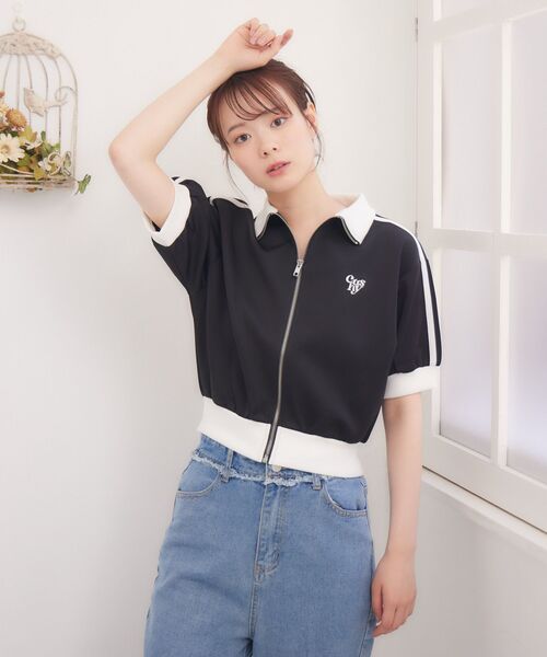 ems excite(エムズエキサイト)の「ショートトラックJK(Tシャツ/カットソー・レディース・ブラック/ブルー/オフホワイト・FREE)」の16枚目の写真