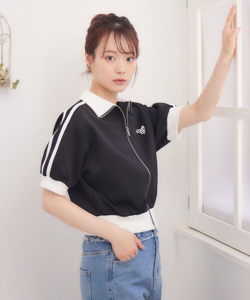 ems excite(エムズエキサイト)の「ショートトラックJK(Tシャツ/カットソー・レディース・ブラック/ブルー/オフホワイト・FREE)」の17枚目の写真