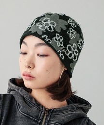 X-girl | PIXEL FLOWER JACQUARD BEANIE(ニットキャップ/ビーニー)
