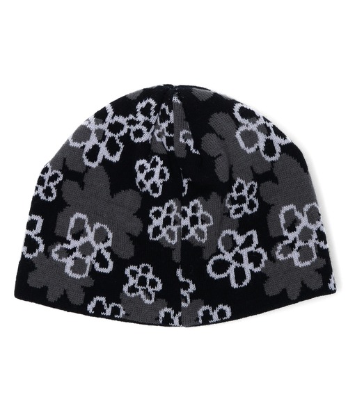 X-girl（エックスガール）の「PIXEL FLOWER JACQUARD BEANIE（ニットキャップ/ビーニー・レディース・ブラック/オリーブ・ONE SIZE）」の10枚目の写真
