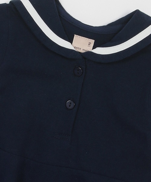 petit main（プティマイン）の「【リンク/接触冷感】セーラーワンピース（ワンピース・キッズ・オフホワイト/ネイビー・80ｃｍ/90cm/100cm/110cm/120cm/130cm）」の9枚目の写真