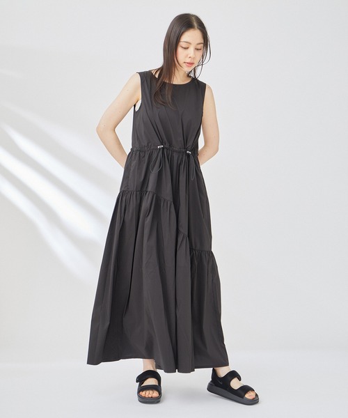 NERGY（ナージー）の「【Water proof】撥水 & UV ドロストロングワンピース（ワンピース・レディース・ブラック/キナリ・FREE）」の3枚目の写真