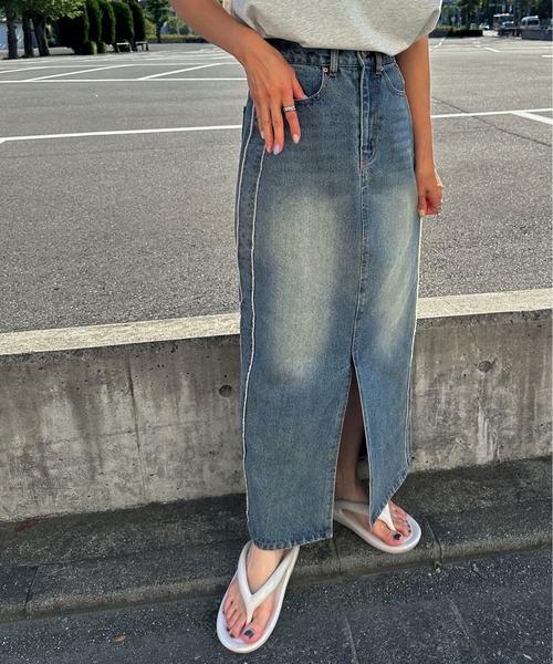 feepur（フェピュール）の「サイドフリンジナローデニムスカート（デニムスカート・レディース・ブラック/グレー/ブルー・SMALL/MEDIUM）」の12枚目の写真