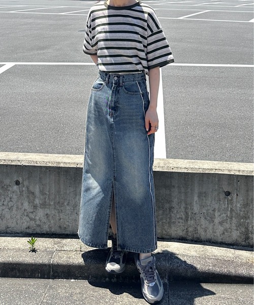 feepur（フェピュール）の「サイドフリンジナローデニムスカート（デニムスカート・レディース・ブラック/グレー/ブルー・SMALL/MEDIUM）」の22枚目の写真