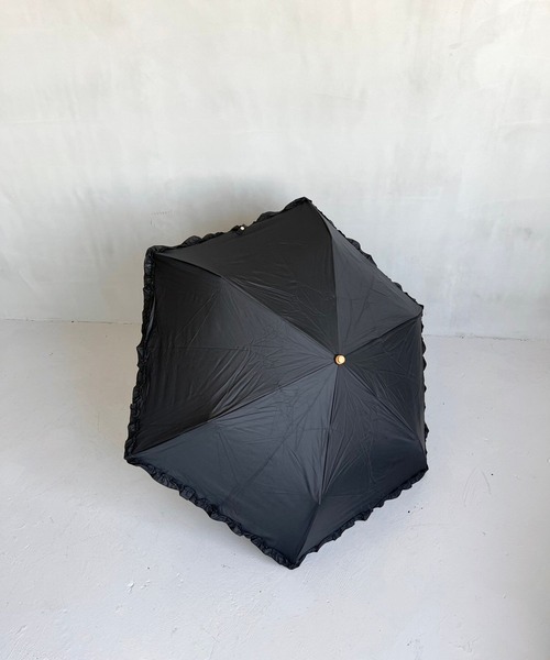 Me%（ミィパーセント）の「【晴雨兼用傘】フリルミニカサ 102559（折りたたみ傘・レディース・ブラック/ベージュ/アイボリー・FREE）」の10枚目の写真