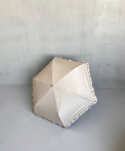 Me%（ミィパーセント）の「【晴雨兼用傘】フリルミニカサ 102559（折りたたみ傘・レディース・ブラック/ベージュ/アイボリー・FREE）」の14枚目の写真