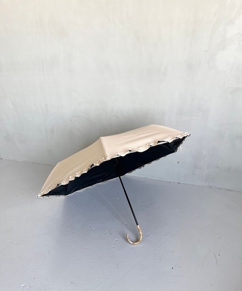 Me%（ミィパーセント）の「【晴雨兼用傘】フリルミニカサ 102559（折りたたみ傘・レディース・ブラック/ベージュ/アイボリー・FREE）」の15枚目の写真