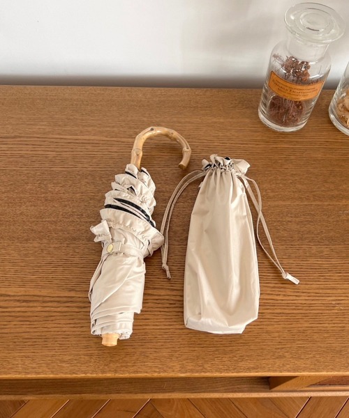 Me%（ミィパーセント）の「【晴雨兼用傘】フリルミニカサ 102559（折りたたみ傘・レディース・ブラック/ベージュ/アイボリー・FREE）」の17枚目の写真