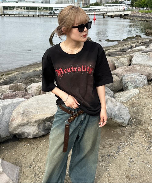sedacle(セダクル)の「フロント加工スタッズTEE(Tシャツ/カットソー・メンズ・ブラック/グレー/ネイビー/ピンク/レッド・SMALL/MEDIUM/LARGE)」の20枚目の写真