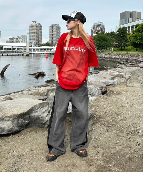 sedacle(セダクル)の「フロント加工スタッズTEE(Tシャツ/カットソー・メンズ・ブラック/グレー/ネイビー/ピンク/レッド・SMALL/MEDIUM/LARGE)」の6枚目の写真