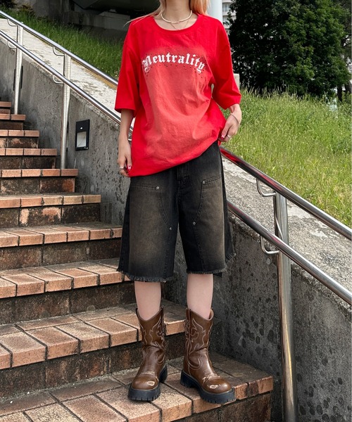 sedacle(セダクル)の「フロント加工スタッズTEE(Tシャツ/カットソー・メンズ・ブラック/グレー/ネイビー/ピンク/レッド・SMALL/MEDIUM/LARGE)」の10枚目の写真