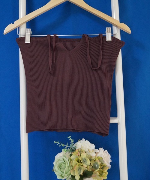 Miniministore(ミニミニストア)の「キャミソール フロントVカット 春秋夏(キャミソール・レディース・ブラック/カーキ/グレー/ダークブラウン/ホワイト・FREE)」の12枚目の写真