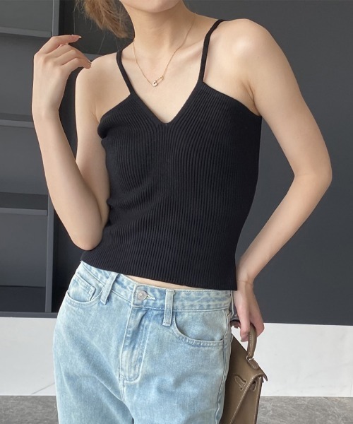 Miniministore(ミニミニストア)の「キャミソール フロントVカット 春秋夏(キャミソール・レディース・ブラック/カーキ/グレー/ダークブラウン/ホワイト・FREE)」の16枚目の写真